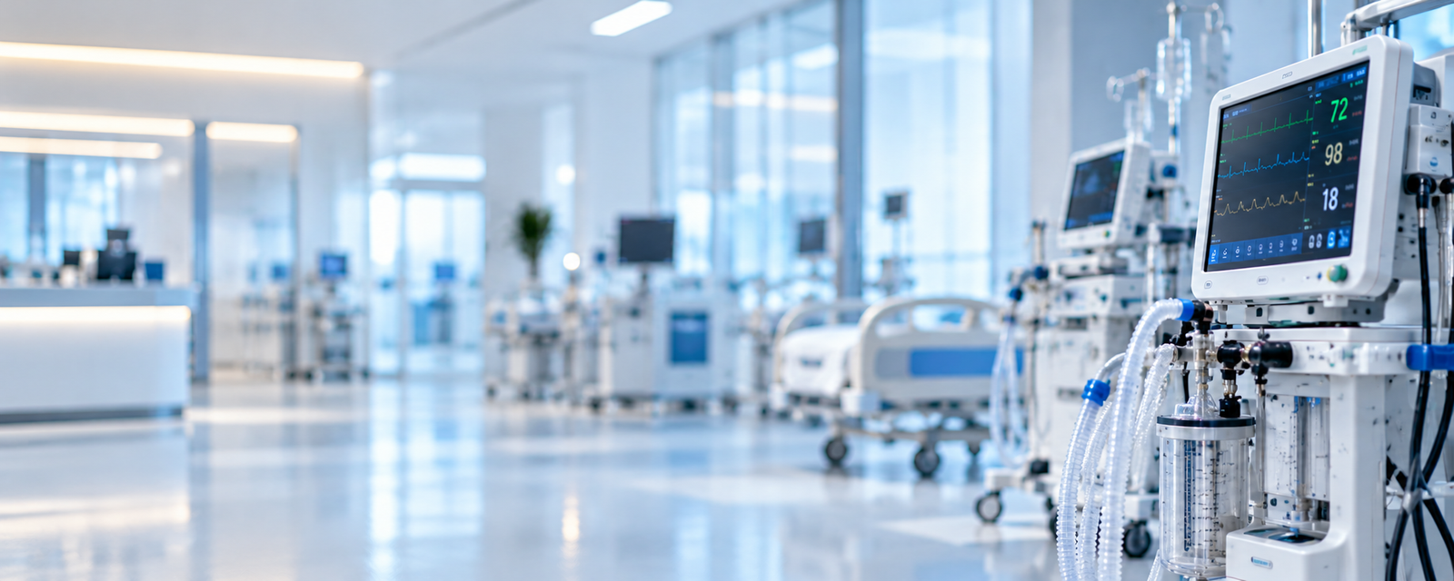 Ventilator and patient monitor in a modern clinical setting